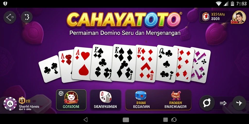 Screenshot gameplay CAHAYATOTO menampilkan serunya bermain Domino.
