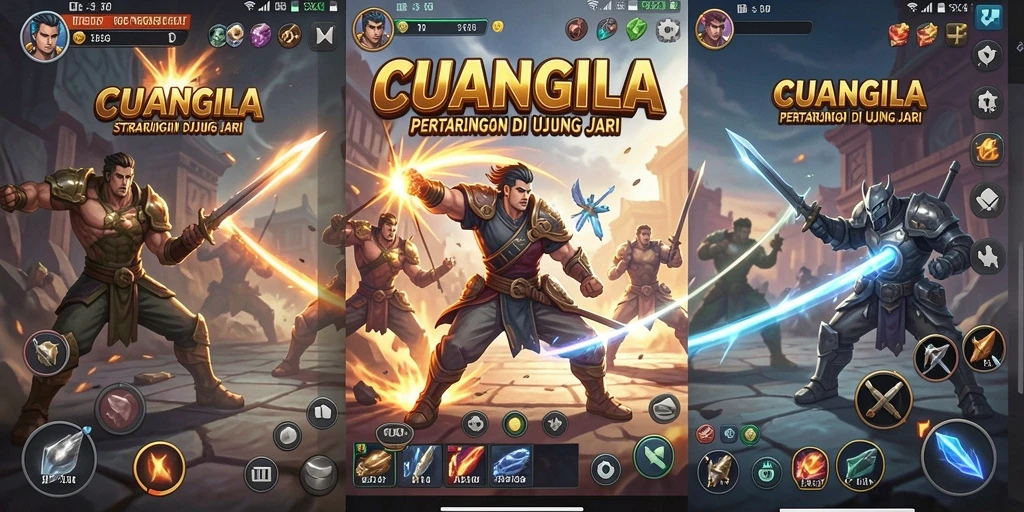 Tangkapan layar gameplay CUANGILA, menampilkan pertempuran strategi yang mendebarkan.