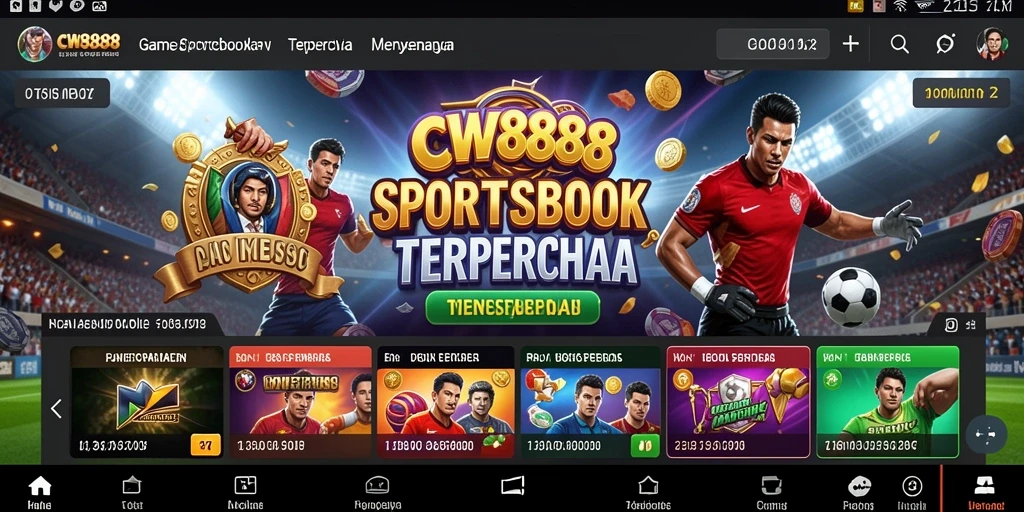 Screenshot utama CW8888 menampilkan pengalaman taruhan olahraga yang mendebarkan.