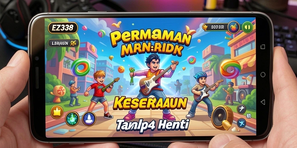 Tampilan gameplay seru EZ338 dalam aksi dengan karakter unik.