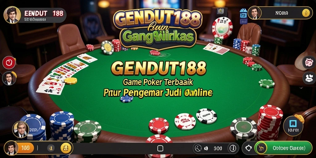 Screenshot gameplay GENDUT188 dengan suasana poker yang mendebarkan.