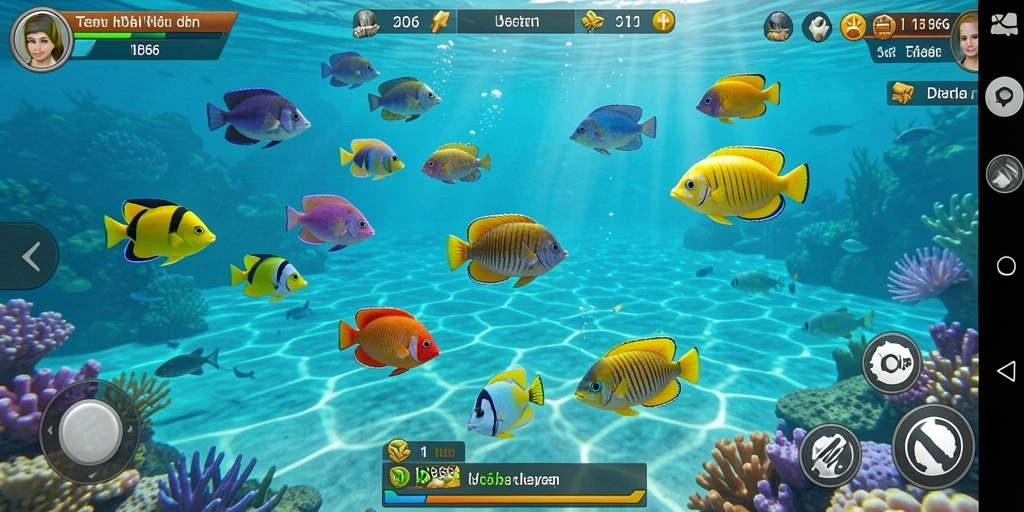 Tampilan gameplay Tembak Ikan yang mendebarkan dan penuh warna.