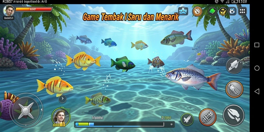 Tampilan gameplay seru menembak ikan di KO857.