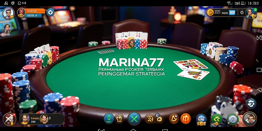 Tampilan seru gameplay Poker di MARINA77 dengan pemain aktif.