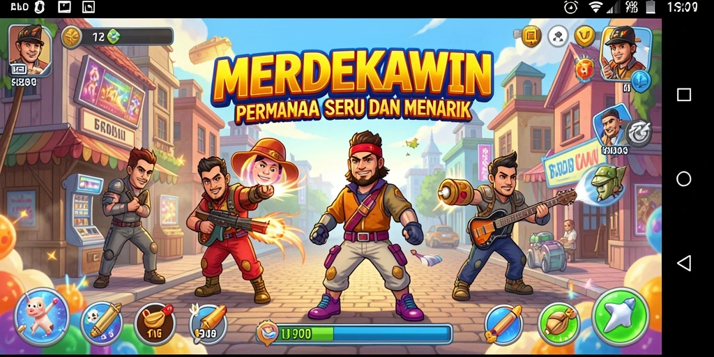 Tangkapan layar dari gameplay seru dalam MERDEKAWIN.