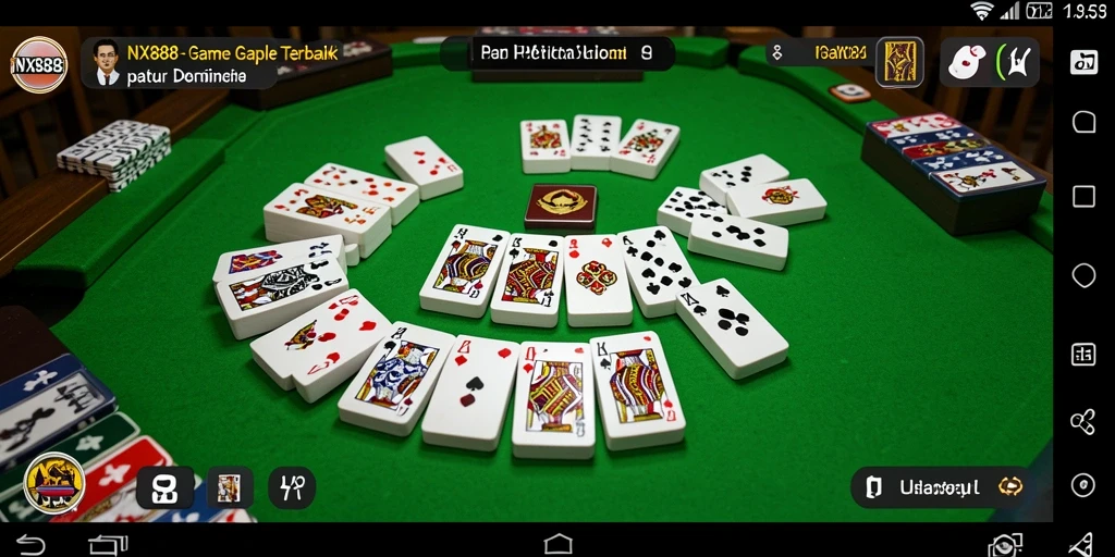 Tampilan gameplay NX888 yang menarik dan interaktif dalam permainan Gaple.