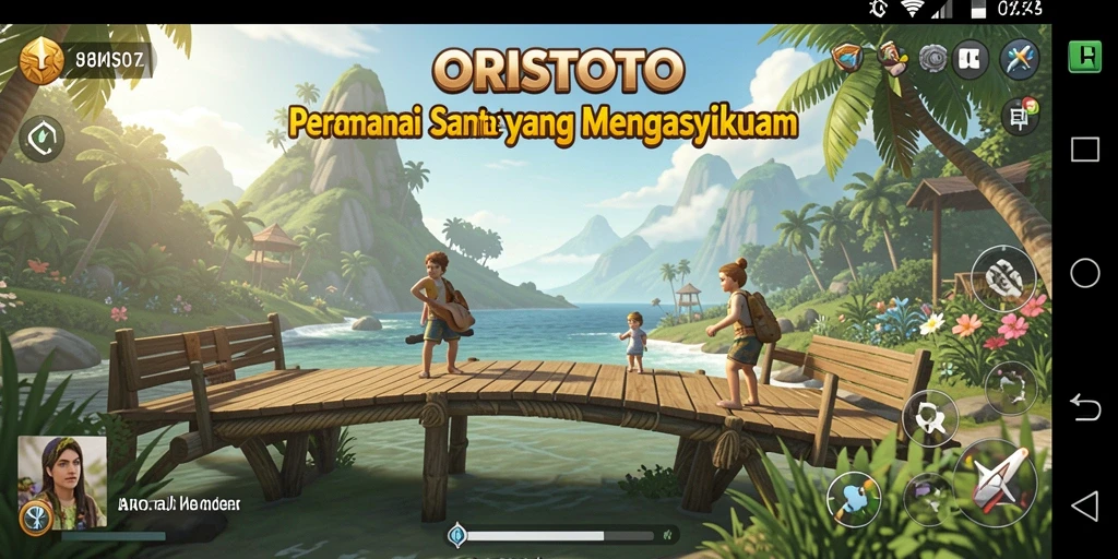 Screenshot gameplay ORISTOTO dengan grafis cerah dan tantangan menyenangkan.