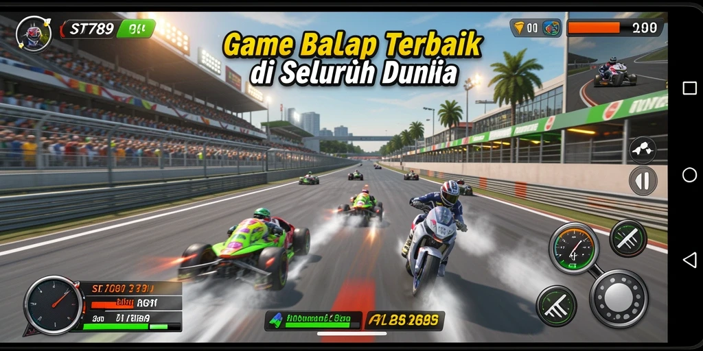 Tampilan gameplay ST789 yang menegangkan di trek balap.